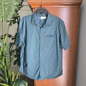 Old Navy Teal Patterned Casual Shirt